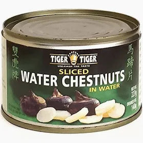 Sliced chestnuts in water